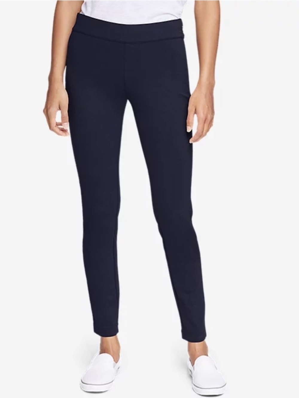 Eddie Bauer Passenger Ponte Knit Black Slim Pull On Pants Size 8